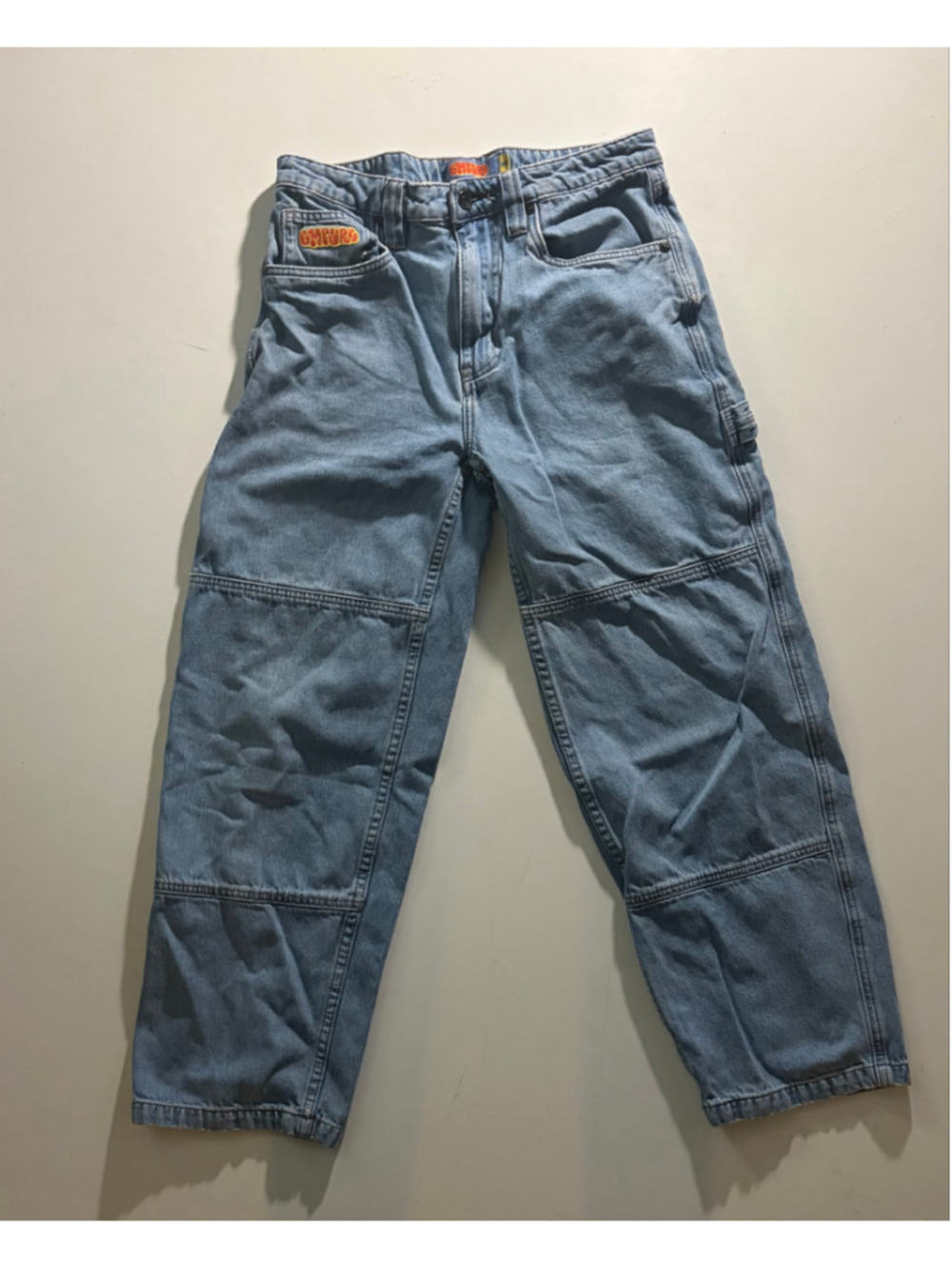 Men's Empyre Relaxed Jeans Waist 28 Blue Orange - Picture 2 of 8